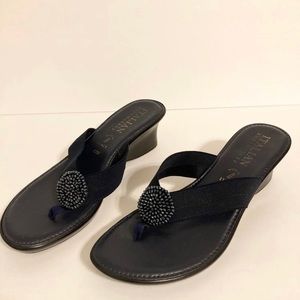 Italian shoemakers wedge sandals heels sz 10M new